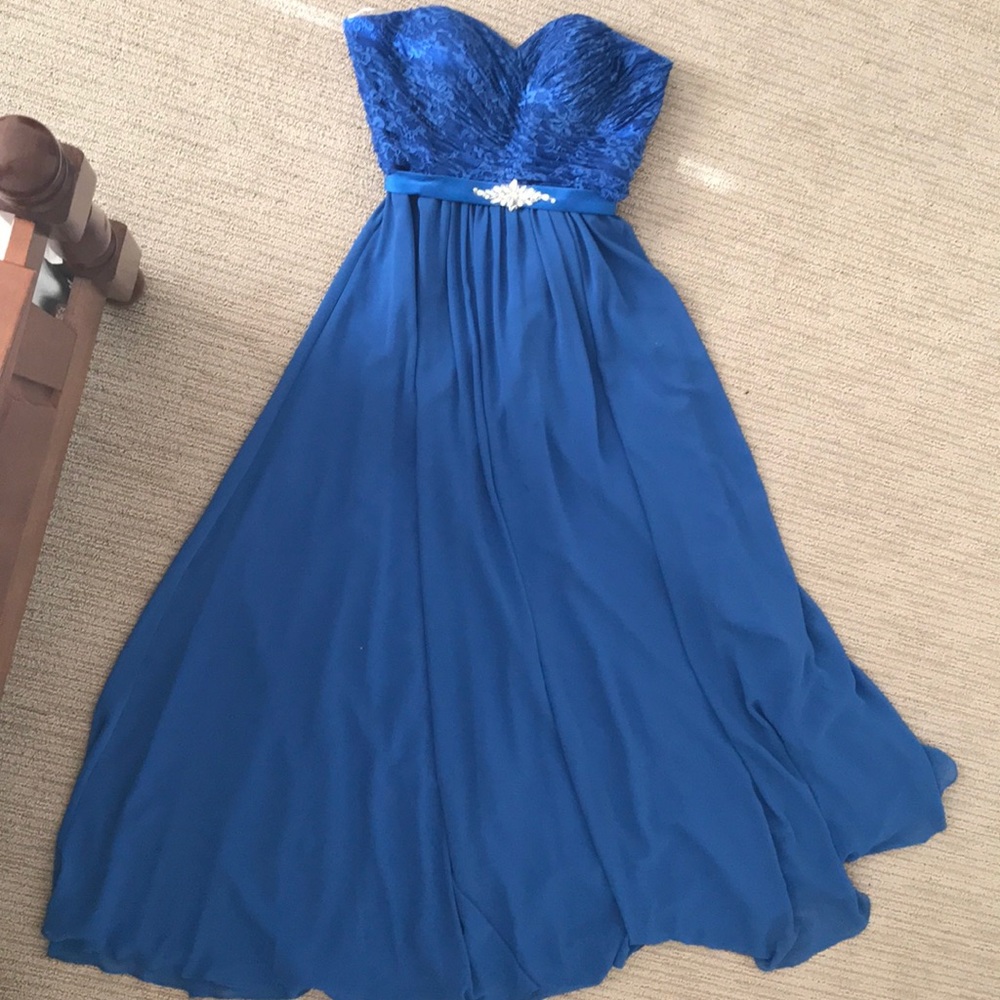 Royal Blue Bridesmaid Dress with matching belt